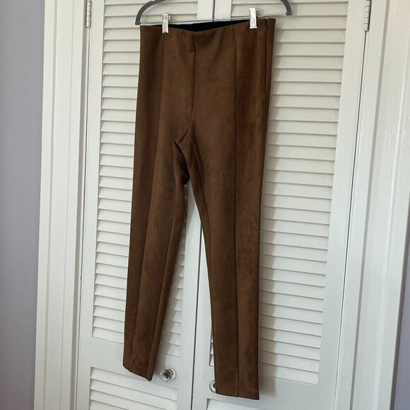 NWT Loft skinny leggings pants faux suede brown 6 women - Picture 2 of 13